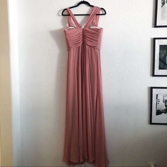Dessy Collection Dress 2970 Chiffon Sweetheart Maxi Bridesmaid Dress - Picture 8 of 14